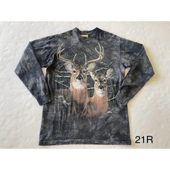 Vintage 2001 The Mountain Deer Nature Long Sleeve Shirt Mens Large - Picture 1 of 10